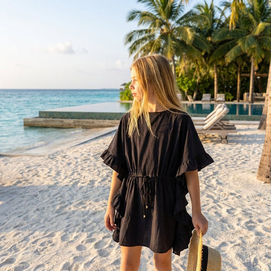 UPF 50+ UV Beach Tunic Ponza in Black