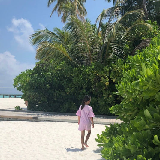 Pink childrens sun dress Maldives