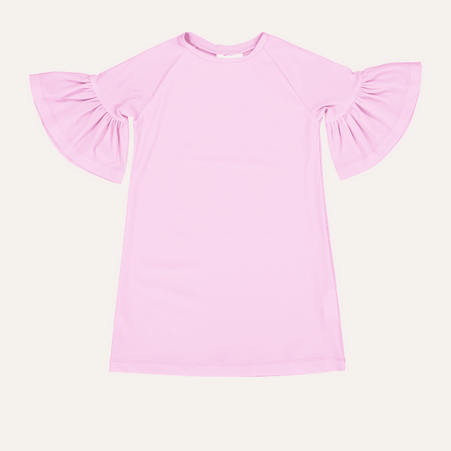 Pink sun dress with bell sleeves